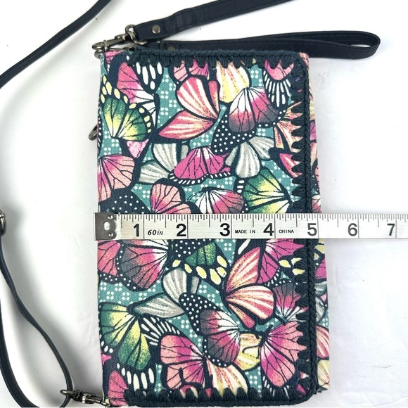 Sakroots Marin Crossbody Bag Orchard Butterfly Canvas Handbag Wristlet - Picture 9 of 12